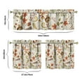 thumbnail image 6 of Rod Pocket Kitchen Curtain Set 3-Piece, 27.5x36 Inch Valance & Tier Drapes, Polyester Pongee Cafe Curtains for Living Room, Bathroom, Farmhouse Rustic Country Window Treatments., 6 of 6