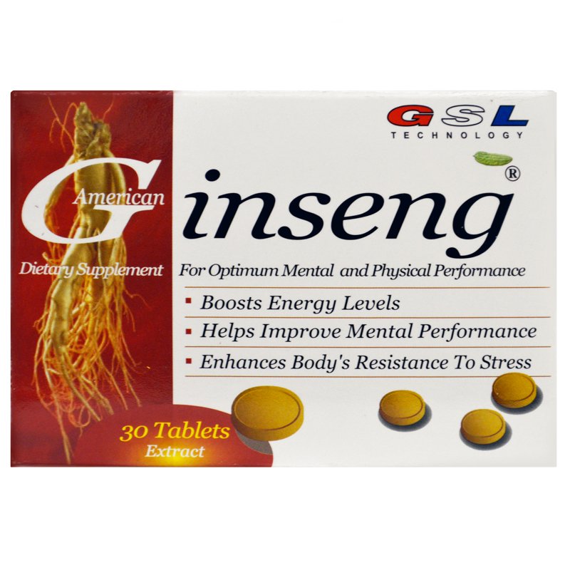GSL Dietary Supplement American Ginseng, 30 Tablets Helps Improve