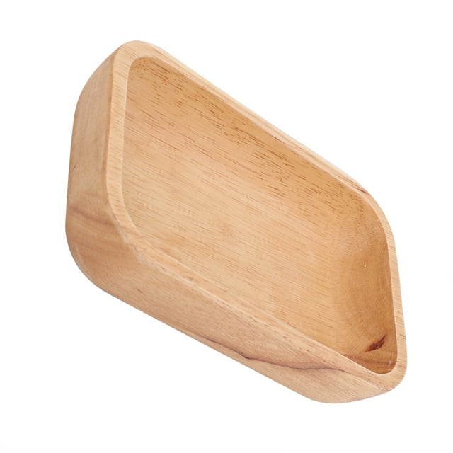 Salad Plate Wood Dinner Plate Fruit Snacks Tray Tea Tray Restaurant Storage Plate(22 * 14 * 4.5)