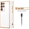 thumbnail image 4 of for Samsung Galaxy S23 Ultra Case Luxury Plating Case Cover Slim Lightweight Glossy Bling Phone Case Soft TPU Shockproof Bumper Case Electroplated Case,White, 4 of 11