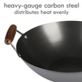 thumbnail image 4 of Wok de acero al carbono de fondo plano, 14 pulgadas, color negro, 4 of 7