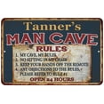 thumbnail image 1 of Tanner's Man Cave Rules Chic Rustic Green Sign Home 8x12 Metal 108120049429, 1 of 1