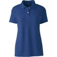 thumbnail image 2 of Lands' End Essentials Women's Short Sleeve Basic Mesh Polo Shirt - Cotton Blend Easy Care Breathable, 2 of 2