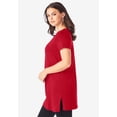 thumbnail image 3 of Roaman's Women's Plus Size Ultimate Cotton V-Neck Short Sleeve Tunic, 3 of 6