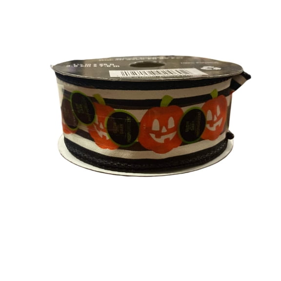 Celebrate it Halloween Pumpkin Glow in the Dark Wired Ribbon 1.5inx25ft