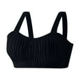 thumbnail image 2 of Busydd Bras for Women No Underwire Solid Color Ribbed High Support Lift Push Up Bra Comfy Breathable Wirefree Bralettes Seamless Everyday Underwear, 2 of 5