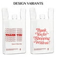 thumbnail image 2 of DAP Plastic Bags Durable Large HDPE T-Shirt Type Handle Bag, Thank You, 1000 Counts, 11" x 6.5" x 21", 2 of 6