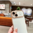 thumbnail image 4 of For iPhone 14 Case,for Women Girls Soft Cute Wave Frame Curly Shape Love Heart Luxury Plating Phone Case,Luxury Slim Plating EdgeCase,Anti-slip Grip,Full camera lens protection,White, 4 of 11