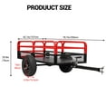thumbnail image 2 of ATV UTV Trailer Tow Behind Dump Cart, 1500 lbs 15 Cubic Feet Steel Dump Trailer, Garden Utility Trailer with Removable Sides, Heavy Duty Yard Garden Trailer Pull Behind Dump Trailer for Lawn, Red, 2 of 8