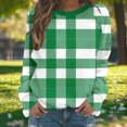thumbnail image 4 of NTACZA Plus Size Tops Women Plaid Crewneck Green Sweatshirts Loose Soft Long Sleeve Shirts Blouses for Women Casual L, 4 of 7