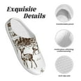 thumbnail image 5 of Daiia Woodland Forest With Deers Print Women’s Fuzzy Slippers Memory Foam Lightweight House Shoes Cozy Loafer Flannel House Shoes-42/43, 5 of 7