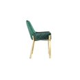 thumbnail image 4 of Benjara Fuma 23 Inch Dining Accent Chair Set of 2, Tufted, Green Faux Leather, Gold, 4 of 5