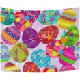 thumbnail image 2 of Coolnut Easter Eggs Tapestry Washable Polyester Art Wall Hanging Blanket for Living Room Bedroom Dorm Party, 80 x 60 Inch Home Decor Gifts, 2 of 7