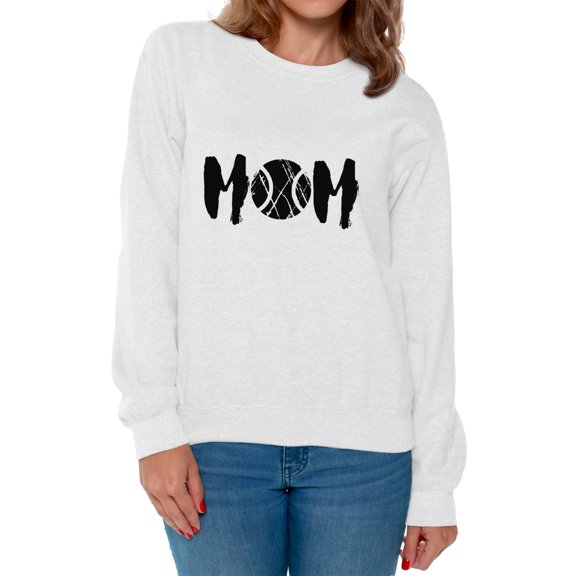 Awkward Styles Women's Tennis MOM Graphic Sweatshirt Tops Black Sport Mom's Gift Mother's Day