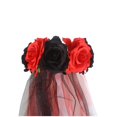 thumbnail image 4 of Yuarrent Diadema de Cosplay para Halloween tamaño General mano de obra exquisita tela novia Cosplay pelo Kits de decoración para fiestas Negro rojo, 4 of 6