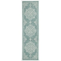 Balta US, Inc Ridha Medallion Indoor/Outdoor Area Rug Teal 2' x 7' Runner 6' Runner, 8' Runner Teal, Grey
