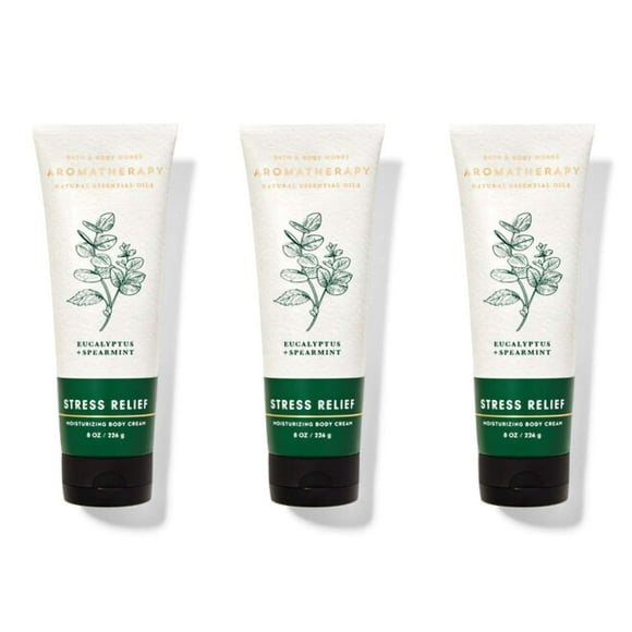 Aromathérapie Soulagement du Stress Eucalyptus Crème pour le Corps à la Menthe Verte Lot de 3
