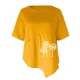 thumbnail image 3 of Chemises de Mode pour Femme Vintage Col Rond Imprimé Blouse Manches Courtes T-Shirt Hauts d'Été, 3 of 4