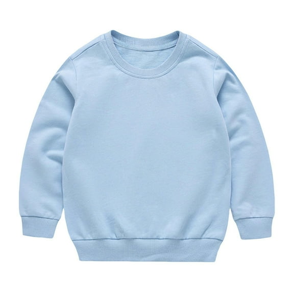 purcolt Kids Boys and Girls Long Sleeve Solid Color Crewneck Pullover Sweatshirts Soft Casual Comfort Shirts 1-13 Years