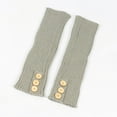thumbnail image 5 of AWZXDE Women's Knit Leg Warmers with Button Detail, Stackable Socks for Boots Light Gray,A, 5 of 5