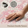thumbnail image 6 of ODIKA Pink Throw Vintage Scrolling Petal Border Decorative Variegated Non-Slip Chair-Friendly for Home Office, Gaming Room, Under Desk, 6 of 7