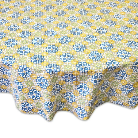 Bed Bath And Table Teepee bed bath n more Mosaic Print Indoor/Outdoor Heavyweight Vinyl Tablecloth With Soft Flannel Backing ()