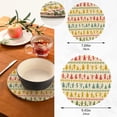 thumbnail image 2 of SKYSONIC Christmas Retro Element Pot Holders Trivets, 2 Pcs Heat Resistant Trivets,Stripes Colorful Cotton Thread Weave Mats for Hot Pads Pans Pot Bowl Teapot for Kitchen Decor, 2 of 7