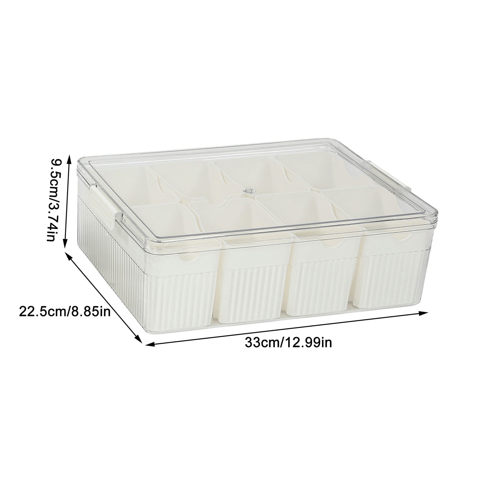Huayishang Storage Box, Kitchen Essentials Clearance Sale Kitchen Refrigerator Meat Vegetable Cooked Food Storage Dedicated Transparent Detachable Lid Four-Grid Storage Box