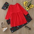 thumbnail image 7 of YESIMOLA Little Girls Clothes Toddler Kids Girls Outfit Christmas Prints Long Sleeves Tops Pants Hairabnd Set Outfits Toddler Girl Shirts Red 4-5 Years, 7 of 7