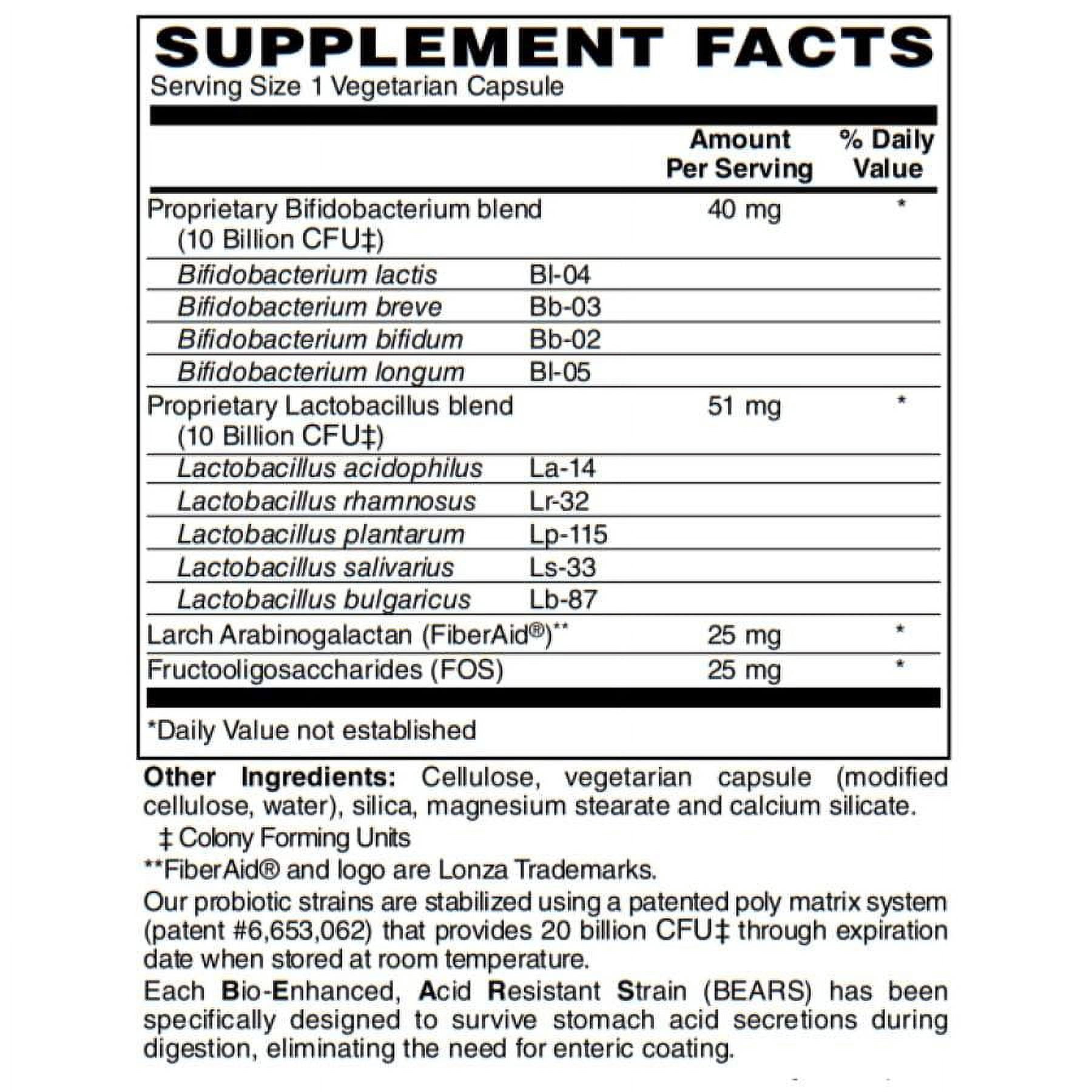 Prebiotic & Probiotic 20 Billion CFU Gastrointestinal & Immune Health Capsules with FiberAid™ by BariatricPal Size: 30 Count