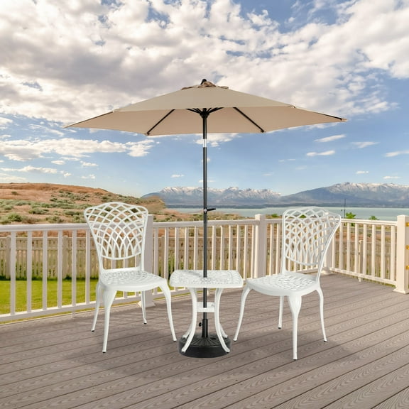 Homefun 3-Piece Cast Aluminum Bistro Set - Rust-Proof Outdoor Table & 2 Chairs, All-Weather Patio Furniture for Garden/Patio/Balcony