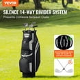 thumbnail image 2 of VEVOR Golf Cart Bag with 14 Way Organizer Divider Top, 36” 13 Pockets Premium Cart Bag, Durable Golf Bags with Handles & Dust Cover & Detachable Straps for Men & Women, Black Color-Block, 2 of 9