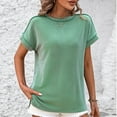 thumbnail image 5 of fatyb Summer Tops for Women Crewneck Short Sleeve Shirts Casual Loose Blouses Pullover Womens Tunic Tops, 5 of 7