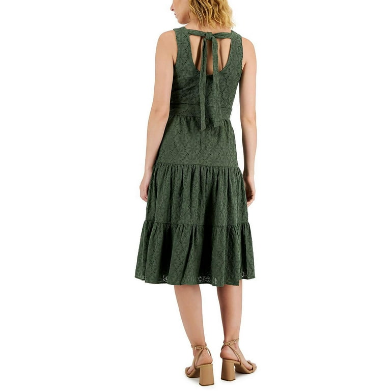 Tahari ASL Womens Belted Calf Midi Dress Walmart