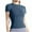 Blue, variant on Ltctricy Workout Tops for Women Short Sleeve Crew Neck Athletic Tees Tight Yoga Sports Shirts