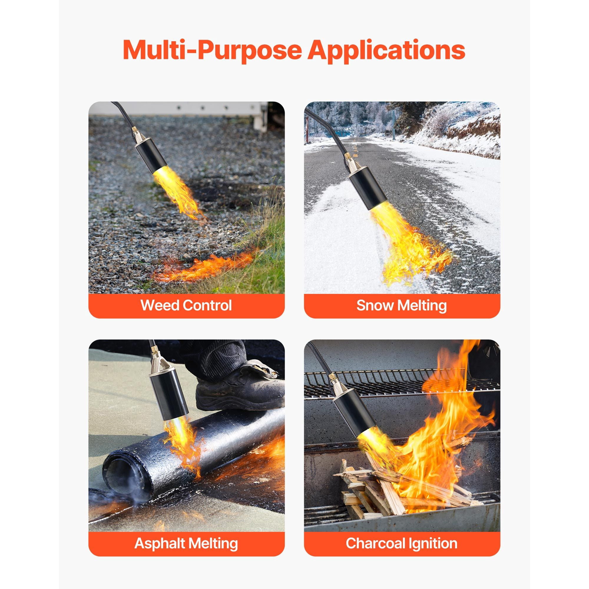 Propane Torch Weed Burner 1,800,000 BTU with 10ft Hose Auto Igniter Adjustable Flame CCSAus Certified for Garden Driveway Farm