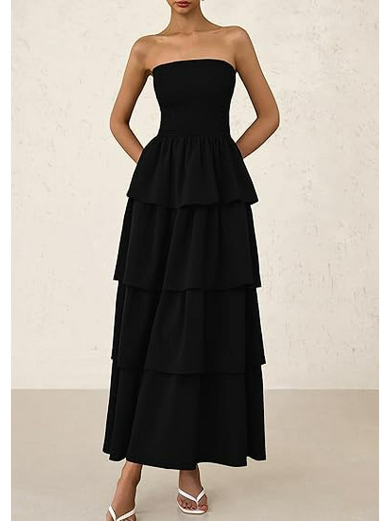 PRETTYGARDEN Women's Maxi Dress Summer Off Shoulder Smocked Tiered Ruffle Long Flowy Dresses Casual Beach Sundress - Walmart.com PRETTYGARDEN Women's Maxi Dress Summer Off Shoulder Smocked Tiered Ruffle Long Flowy Dresses Casual Beach Sundress - Walmart.com