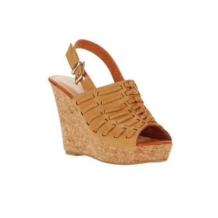 Apepazza Leather Wedges - Forever Young Women's Faux Leather Braided Wedges