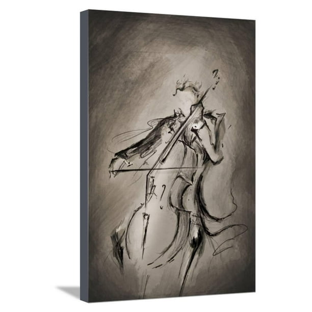 The Cellist Stretched Canvas Print Wall Art By Marc Allante