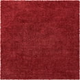 thumbnail image 3 of Unique Loom Davos Shag Collection Area Rug - Solid (5' 3" Square Poppy), 3 of 7