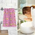 thumbnail image 7 of Yayeee 2 Pack Hand Towels for Bathroom 100% Cotton 16" x 28" Soft Absorbent Kitchen Towel, Pink Doughnuts, 7 of 7