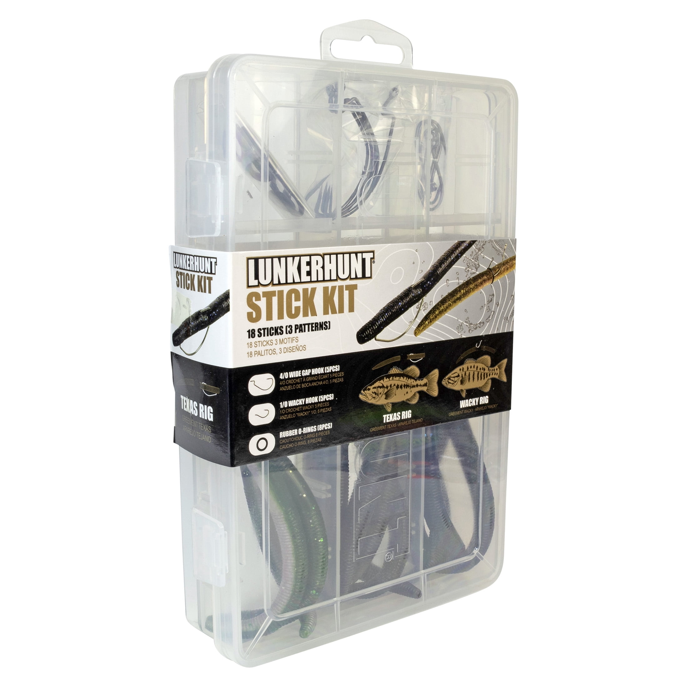 Lunkerhunt – Ensemble Stick assorti – Anneau en O – Trousse de leurres