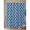 thumbnail image 4 of Fsddascl Blue Moroccon Shower Curtain Set - Extra Long 72" x 96" Bathtub Curtain with 12 Hooks, Middle Century Minimalist Rustic Geometric Waterproof Fabric Stall Shower Curtains for Bathroom, 4 of 6