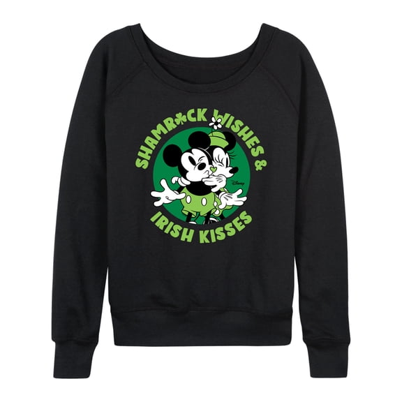 Disney - Shamrock Wishes Irish Kisses - Women's French Terry Long Sleeve Pullover