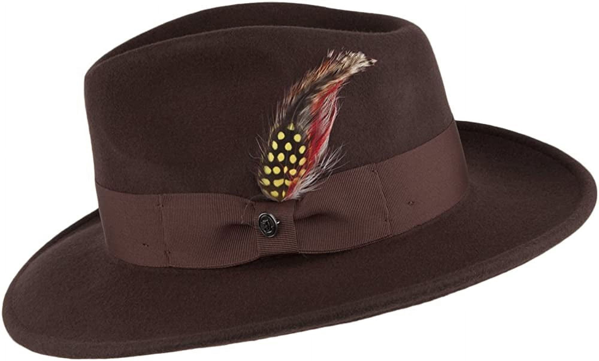 Ford Crushable Wool Felt Fedora Hat - XXL - Brown
