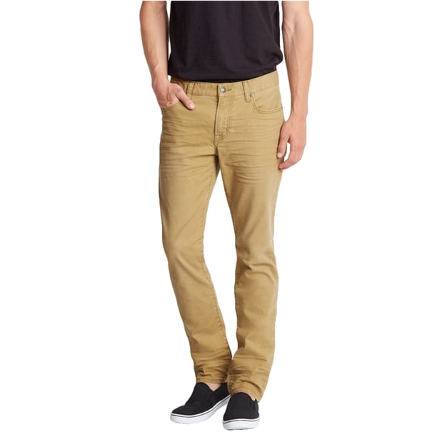 Aeropostale Jeans ajustados con 5 bolsillos para hombre, marrón, 27W x 28L Aeropostale Ceñido