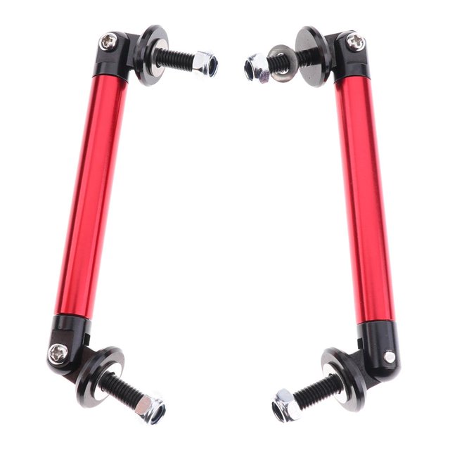 funtasica 2X Front Adjustable Wind Splitter Bumper Chin Lip Protector Rod Support Red