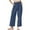 Navy, variant on Maplenight Wide Leg Pants for Women Plus Size Drawstring Loose Cotton Linen Casual Trousers with Pockets