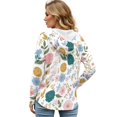 thumbnail image 2 of DISNIMO Floral Printed Hoodies for Women V Neck Sweatshirts Long Sleeve Pullover Tops Waffle Shirts for Fall Winter, S, 2 of 7
