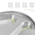 thumbnail image 3 of MasteelfCA 3 Pcs Plateau Rond en Acier Inoxydable Assiettes de Séparation Assiette de Restauration Rapide Plats de Riz Argent (20cm, 3 Compartiments), 3 of 8